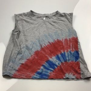 Love Peace Lounge women’s tank top grey/blue & red size M